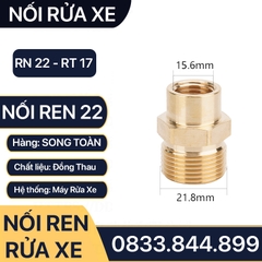 Nối Ren 22 Rửa Xe - Đầu Nối Áp Lực 22 - 21, 22 - 17, 22 - 14, 22 - 13mm - Đồng Thau