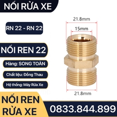 Nối Ren 22 Rửa Xe, Đầu Nối Áp Lực Máy Rửa Xe Ren 22 - 21, 22 - 17, 22 - 14, 22 - 13mm Đồng Thau