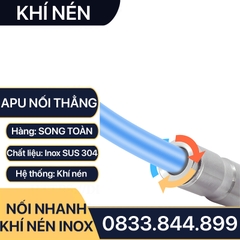 IPU Nối Nhanh Cắm Ống Inox, Nối Thẳng Hai Đầu Cắm Ống APU Inox 304