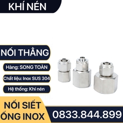 Đầu Nối Ren Trong Ống Mềm Inox, Nối Thẳng Ren Trong Siết Ống Mềm - Inox SUS 304