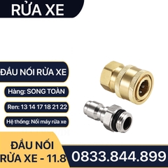 Khớp Nối Nhanh Máy Rửa Xe - Đầu Nối Nhanh Đồng Thau Ren 13, 14, 17, 18, 21, 22mm - Lỗ Trong 15mm