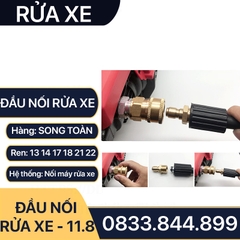 Khớp Nối Nhanh Máy Rửa Xe - Đầu Nối Nhanh Đồng Thau Ren 13, 14, 17, 18, 21, 22mm - Lỗ Trong 11.8 mm