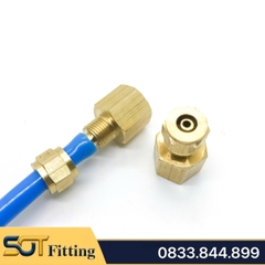 Đầu Nối Thẳng Ren Trong Cắm Ống Mềm PU 6 8 10 12 - Đồng Thau