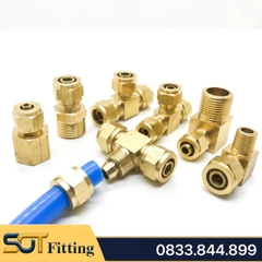Đầu Nối Thẳng Ren Trong Cắm Ống Mềm PU 6 8 10 12 - Đồng Thau