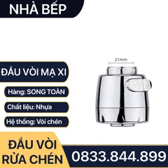 Đầu Vòi Rửa Chén Tăng Áp Xoay 360 Độ - 3 Chế Độ Chân Ren 21 Mạ Crome