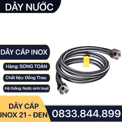 Dây Inox Cấp Nước, Dây Inox Cấp Nước Sọc Đen Tán Xoay Inox - Phi 21