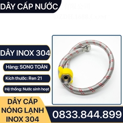 Dây Cấp Nóng Lạnh 304, Dây Inox Cấp Nước Nóng Lạnh Tán Xoay Inox 304 - Phi 21