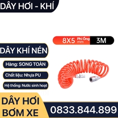 Dây Hơi Bơm Xe, Dây Xoắn Màu Cam Bơm Hơi Khí Nén Kaily - Kèm Bộ Nối Nhanh