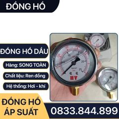 Đồng Hồ Áp Suất Dầu, Đồng Hồ Hơi Đo Áp Suất Dầu Mặt 100mm