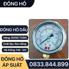 Đồng Hồ Áp Suất Dầu, Đồng Hồ Hơi Đo Áp Suất Dầu Mặt 63mm