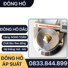 Đồng Hồ Áp Suất Dầu Chân Sau, Đồng Hồ Hơi Đo Áp Suất Chân Sau Dầu Mặt 63mm