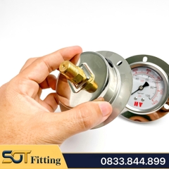 Đồng Hồ Dầu Chân Sau Ren PT 1/4 (13) - Đo Áp Suất Mặt 63mm