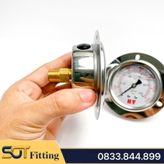 Đồng Hồ Dầu Chân Sau Ren PT 3/8 (17) - Đo Áp Suất Mặt 100mm