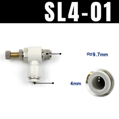 Van Tiết Lưu ESL, Van Khóa Nối Nhanh Cắm Ống STNC Ống 4 6 8 10 12 16 - Màu Trắng (Chính Hãng)