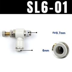 Van Tiết Lưu ESL, Van Khóa Nối Nhanh Cắm Ống STNC Ống 4 6 8 10 12 16 - Màu Trắng (Chính Hãng)