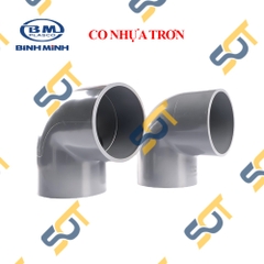 Co 90 Độ Nhựa PVC Trơn Dán 21 27 34 - Thương Hiệu Nhựa Bình Minh