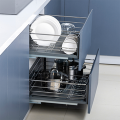Giá Xoong Nồi Nan Dẹt Gắn Cánh 3 Mặt SUS 304 Mờ - Thương Hiệu Tủ Bếp Camryn