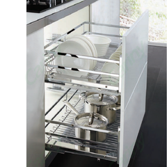 Giá Xoong Nồi Nan Dẹt Gắn Cánh 3 Mặt SUS 304 Mờ - Thương Hiệu Tủ Bếp Camryn
