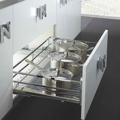 Giá Xoong Nồi Nan Dẹt Gắn Cánh 3 Mặt SUS 304 Mờ - Thương Hiệu Tủ Bếp Camryn