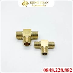 Tê 3 Đầu Ren Ngoài 9.6 13 17 21 Đồng Thau Nguyên Khối Phay Dày - T RN