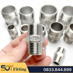 Kép Ren Đều Inox 304 Có COCQ - Man Nối Hai Ren Ngoài