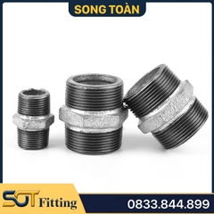 Kép Ren Mạ Kẽm - Hai Đầu Ren Ngoài Sắt Mạ Kẽm