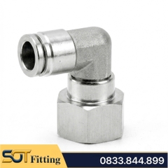 Khớp Nối L Ren Trong Đồng Mạ Niken Góc Cạnh PLF/HCRLF - Đầu Nối Nhanh Khí Nén, Chống Rò Rỉ, Chịu Áp Lực Cao