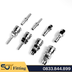 Khớp Nối Nhanh Khí Nén, Ổ Bi Thép Mạ Niken (SM+PM - SH+PH - SF+PF - SP+PP)