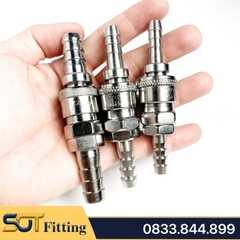 Khớp Nối Nhanh SH PH Khí Nén Đuôi Chuột,  Ổ Bi Thép Mạ Niken Cắm Lòng Trong 8 10 12
