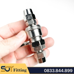 Khớp Nối Nhanh SP PP Khí Nén Siết Ống, Ổ Bi Thép Mạ Niken Cắm Siết Ống 8 10 12