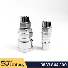 Khớp Nối Nhanh SP PP Khí Nén Siết Ống, Ổ Bi Thép Mạ Niken Cắm Siết Ống 8 10 12
