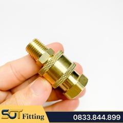 Khớp Nối Nước Ren Trong Ngoài 17 (3/8) - Trục Bi Tháo Lắp Nhanh Cho Máy Rửa Xe