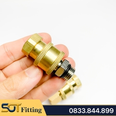 Khớp Nối Nước Ren Trong Ngoài 13.8 - Trục Bi Tháo Lắp Nhanh Cho Máy Rửa Xe