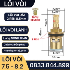 Lõi Vòi Nước Lạnh, Ruột Vòi Nước Lạnh Đồng Thau Thay Thế Vòi Hồ, Củ Sen Lạnh Inox