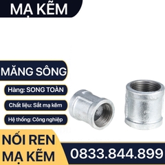 Măng Sông Ren Trong Mạ Kẽm - Hai Đầu Ren Trong Sắt Mạ Kẽm