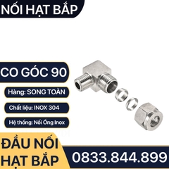 Nối Co Ren Ngoài Hạt Bắp Inox, 1 Đầu Ren 1 Đầu Côn Lõm Hạt Bắp Inox NPT Nối Ống Inox 304