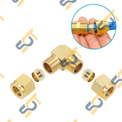 Co Hạt Bắp, Nối Cong 90 độ Hai Đầu Hạt Bắp Lắp Ống Đồng, Ống PU