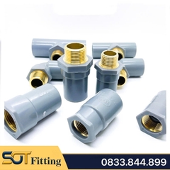 Nối Nhựa PVC Ren Ngoài Đồng Thau 21 27 - Thương Hiệu Nhựa Bình Minh