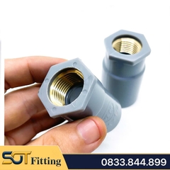 Nối Nhựa PVC Ren Trong Đồng Thau 21 27 - Thương Hiệu Nhựa Bình Minh