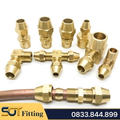 Nối 1/2 (21) Ren Ngoài, 1 Đầu Ren 1 Đầu Côn Lõm Hạt Bắp NPT Nối Ống Đồng, Ống PU 6 8 10 12