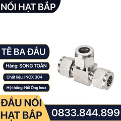 Nối Tê Hạt Bắp Inox, Bộ Tê Ba Đầu Hạt Bắp Côn Lõm Hạt Bắp Inox NPT Nối Ống