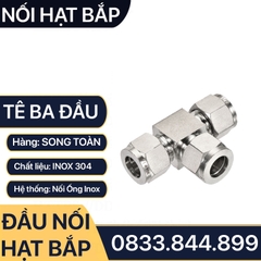 Nối Tê Hạt Bắp Inox, Bộ Tê Ba Đầu Hạt Bắp Côn Lõm Hạt Bắp Inox NPT Nối Ống