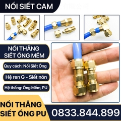 Đầu Thẳng Hai Đầu Ống Mềm, Nối Thẳng Hai Đầu Siết Ống Mềm - Đồng Thau