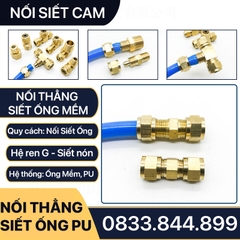 Đầu Thẳng Hai Đầu Ống Mềm, Nối Thẳng Hai Đầu Siết Ống Mềm - Đồng Thau