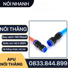 Nối Nhanh Cắm Ống, Nối Thẳng Hai Đầu Cắm Ống APU Khí Nén Phun Sương