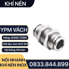 YPM Nối Nhanh Vách Ngăn Cắm Ống Inox, Nối Vách Ngăn Hai Đầu Cắm Ống IPY Inox 304