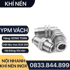 YPM Nối Nhanh Vách Ngăn Cắm Ống Inox, Nối Vách Ngăn Hai Đầu Cắm Ống IPY Inox 304