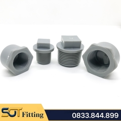 Nút Bít Ren Ngoài 21 27 34 / Đầu Bịt Nhựa PVC - Thương Hiệu Bình Minh