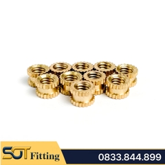 Ốc Cấy Ren Trong Chèn Nhựa Hoặc Gỗ - Bằng Đồng Thau / Knurl Insert Nut Brass