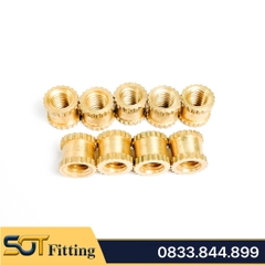 Ốc Cấy Ren Trong Chèn Nhựa Hoặc Gỗ - Bằng Đồng Thau / Knurl Insert Nut Brass